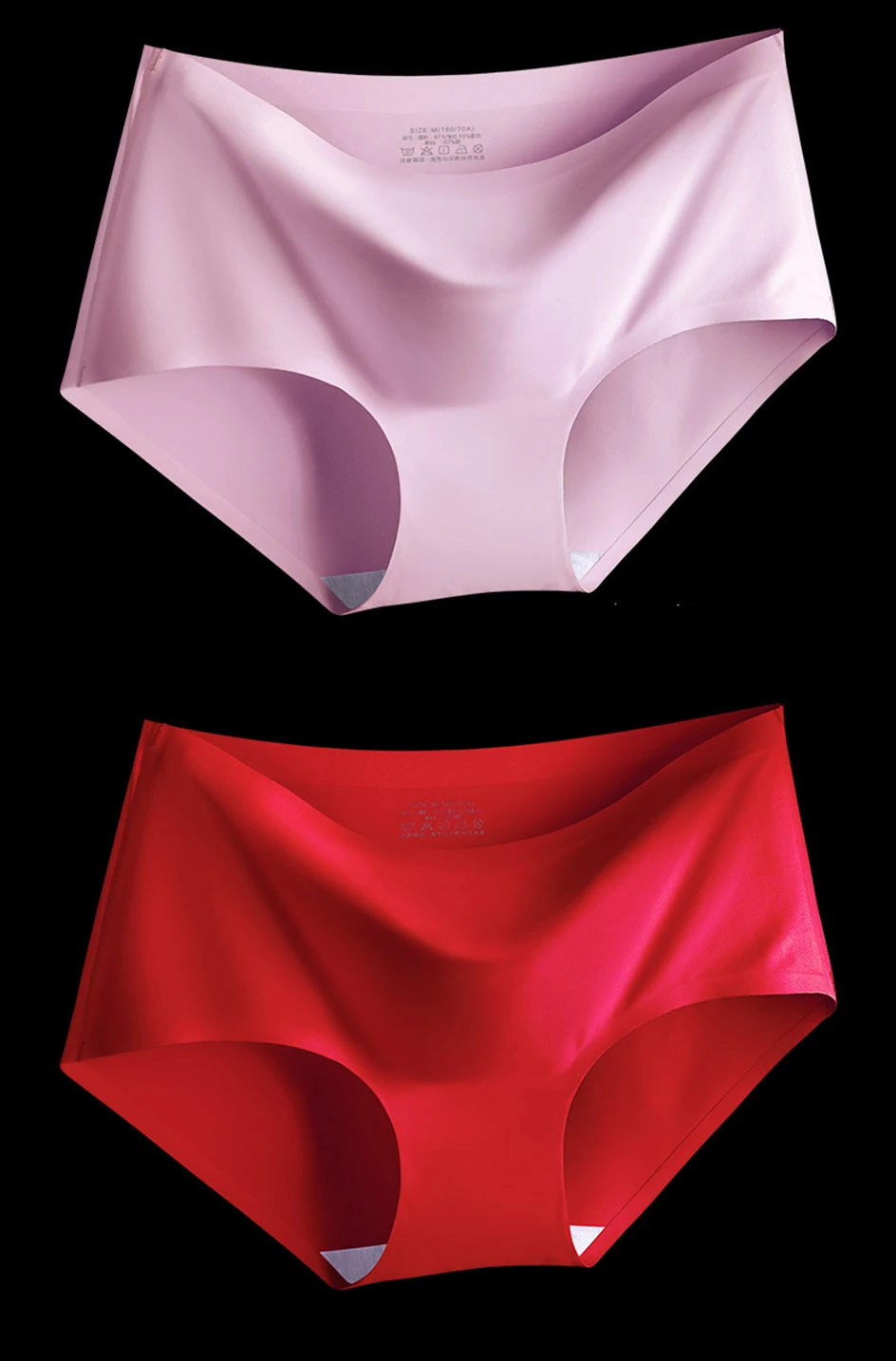 AOTOLK 3Pcs/Set Large Size XXL Seamless Women Panties Mid-waist Briefs Female Breathable Underwear Ice silk Crotch Lingerie