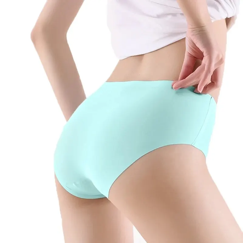 9 PCs/Lot Seamless Ice Silk Underwear for Women Monochrome Underwears Middle Waist Sexy Girl Student Briefs Comfortable 9 PCs/Lot Seamless Ice Silk Underwear for Women Monochrome Underwears Middle Waist Sexy Girl Student Briefs Comfortable