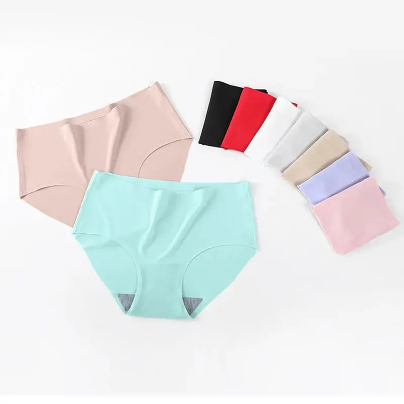 9 PCs/Lot Seamless Ice Silk Underwear for Women Monochrome Underwears Middle Waist Sexy Girl Student Briefs Comfortable 9 PCs/Lot Seamless Ice Silk Underwear for Women Monochrome Underwears Middle Waist Sexy Girl Student Briefs Comfortable