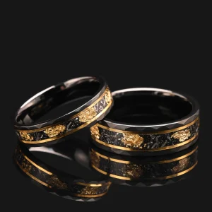 8mm/6mm Black Tungsten Carbide Ring inla...