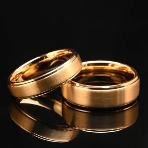 8MM/6MM Gold color tungsten ring MenR...