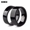Somen 6mm 8mm Black Ring Tungsten Carbide Wedding Band Flat Polished Engagement Ring For Men Women Jewelry Bague Homme For Lover