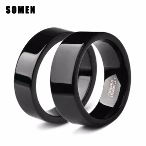 Somen 6mm 8mm Black Ring Tungsten Carbid...