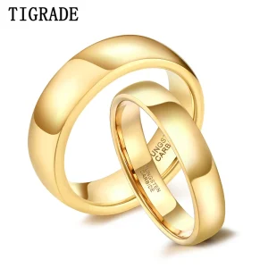 Tigrade Gold Color Tungsten Ring Couple ...