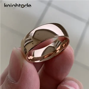 Classic Rose Gold Color Tungsten Wedding...