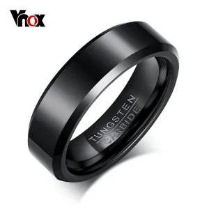 Vnox Black Tungsten Carbide Men’s ...