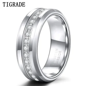 Tigrade 8mm Mens Tungsten Wedding Bands ...