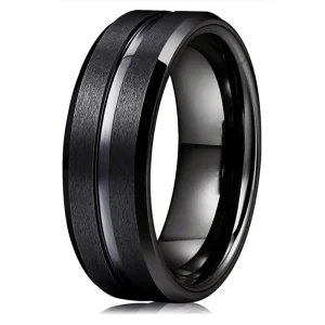 Fashion 8mm Men’s Black Tungsten W...