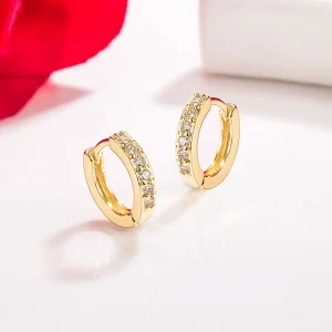 14K Gold Diamond Jewelry Stud Earrings f...
