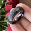 6MM 8MM Multicolor Men Women Tungsten Wedding Ring Multi-Faceted Hammered Brushed Finish Fashion Gift Jewelry