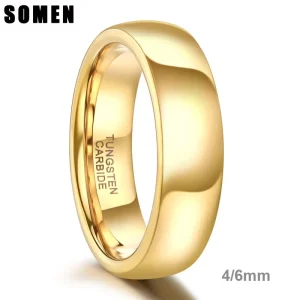 Somen Gold Color Tungsten Ring Couple fo...