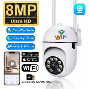 4K 8MP WiFi Wireless Monitor Camera Moti...