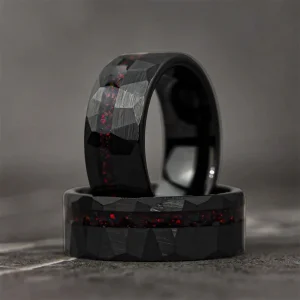 8MM Black Tungsten carbide rings for man...
