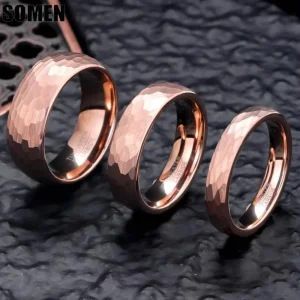 Somen 4/6/8mm Hammered Tungsten Carbide ...